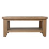 Heritage Smoked Oak Furniture Coffee Table with Wicker Baskets