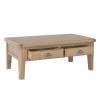 Heritage Smoked Oak Furniture Large Coffee Table with 2 Drawers