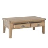 Heritage Smoked Oak Furniture Large Coffee Table with 2 Drawers