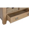 Heritage Smoked Oak Furniture Larder Unit with Wicker Baskets