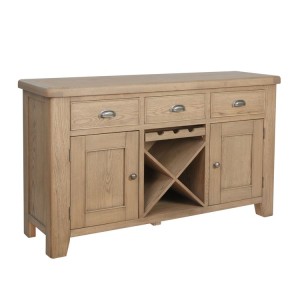 Heritage Smoked Oak Furniture 3 Drawer 2 Door Sideboard