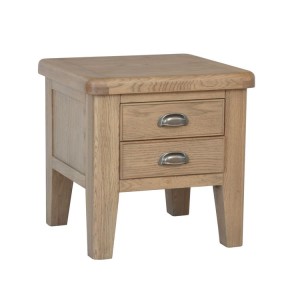 Heritage Smoked Oak Furniture 2 Drawer Lamp Table