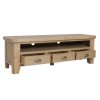 Heritage Smoked Oak Furniture Large TV Unit with 3 Drawers