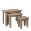 Heritage Smoked Oak Furniture Nest of 3 Tables