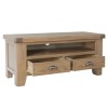 Heritage Smoked Oak Furniture TV Unit with 2 Drawers