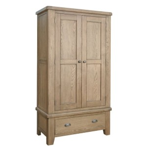 Heritage Smoked Oak Furniture Double Wardrobe