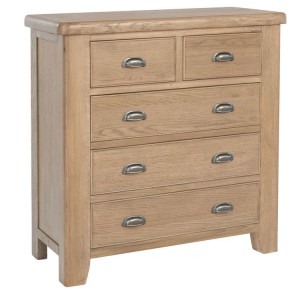 Heritage Smoked Oak Furniture 2 Over 3 Chest of Drawers