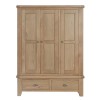 Heritage Smoked Oak Furniture Triple Wardrobe with 2 Drawers