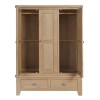 Heritage Smoked Oak Furniture Triple Wardrobe with 2 Drawers