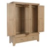 Heritage Smoked Oak Furniture Triple Wardrobe with 2 Drawers