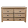 Heritage Smoked Oak Furniture 6 Drawer Chest of Drawers