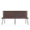 Metro Industrial Furniture Brown Leather Studded Back Bench 180cm MET18-BR