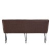 Metro Industrial Furniture Brown Leather Studded Back Bench 180cm MET18-BR