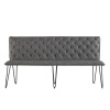 Metro Industrial Furniture Grey Leather Studded Back Bench 180cm  MET18-GR