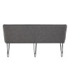 Metro Industrial Furniture Grey Leather Studded Back Bench 180cm  MET18-GR