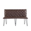 Metro Industrial Furniture Brown Leather Studded Back Bench 140cm MET19-BR