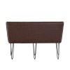 Metro Industrial Furniture Brown Leather Studded Back Bench 140cm MET19-BR