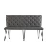 Metro Industrial Furniture Grey Leather Studded Back Bench 140cm  MET19-GR