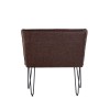 Metro Industrial Furniture Brown Leather Studded Back Bench 90cm  MET20-BR