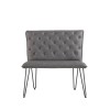 Metro Industrial Furniture Grey Leather Studded Back Bench 90cm MET20-GR