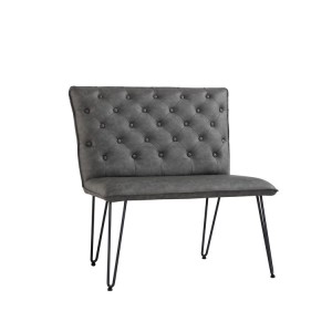 Metro Industrial Furniture Grey Leather Studded Back Bench 90cm Metro Industrial Furniture Grey Leather Studded Back Bench 90cm MET20-GR