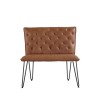 Metro Industrial Furniture Tan Leather Studded Back Bench 90cm MET20-TAN