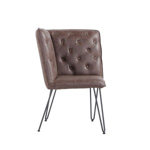 Metro Industrial Furniture Brown Leather Studded Back Corner Bench Metro Industrial Furniture Brown Leather Studded Back Corner Bench  MET21-BR