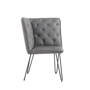 Metro Industrial Furniture Grey Leather Studded Back Corner Bench Metro Industrial Furniture Grey Leather Studded Back Corner Bench MET21-GR
