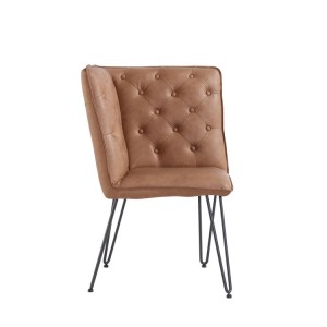 Metro Industrial Furniture Tan Leather Studded Back Corner Bench Metro Industrial Furniture Tan Leather Studded Back Corner Bench MET21-TAN