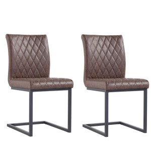 Metro Industrial Furniture Brown Diamond Quilted Dining Chair (Pair) Metro Industrial Furniture Brown Diamond Quilted Dining Chair (Pair)