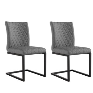 Metro Industrial Furniture Grey Diamond Quilted Dining Chair (Pair) Metro Industrial Furniture Grey Diamond Quilted Dining Chair (Pair)