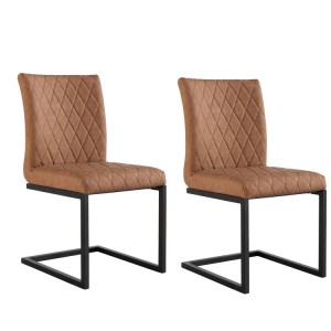 Metro Industrial Furniture Tan Diamond Quilted Dining Chair (Pair) Metro Industrial Furniture Tan Diamond Quilted Dining Chair (Pair)