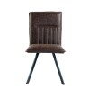 Metro Industrial Furniture Brown Leather Dining Chair (Pair)