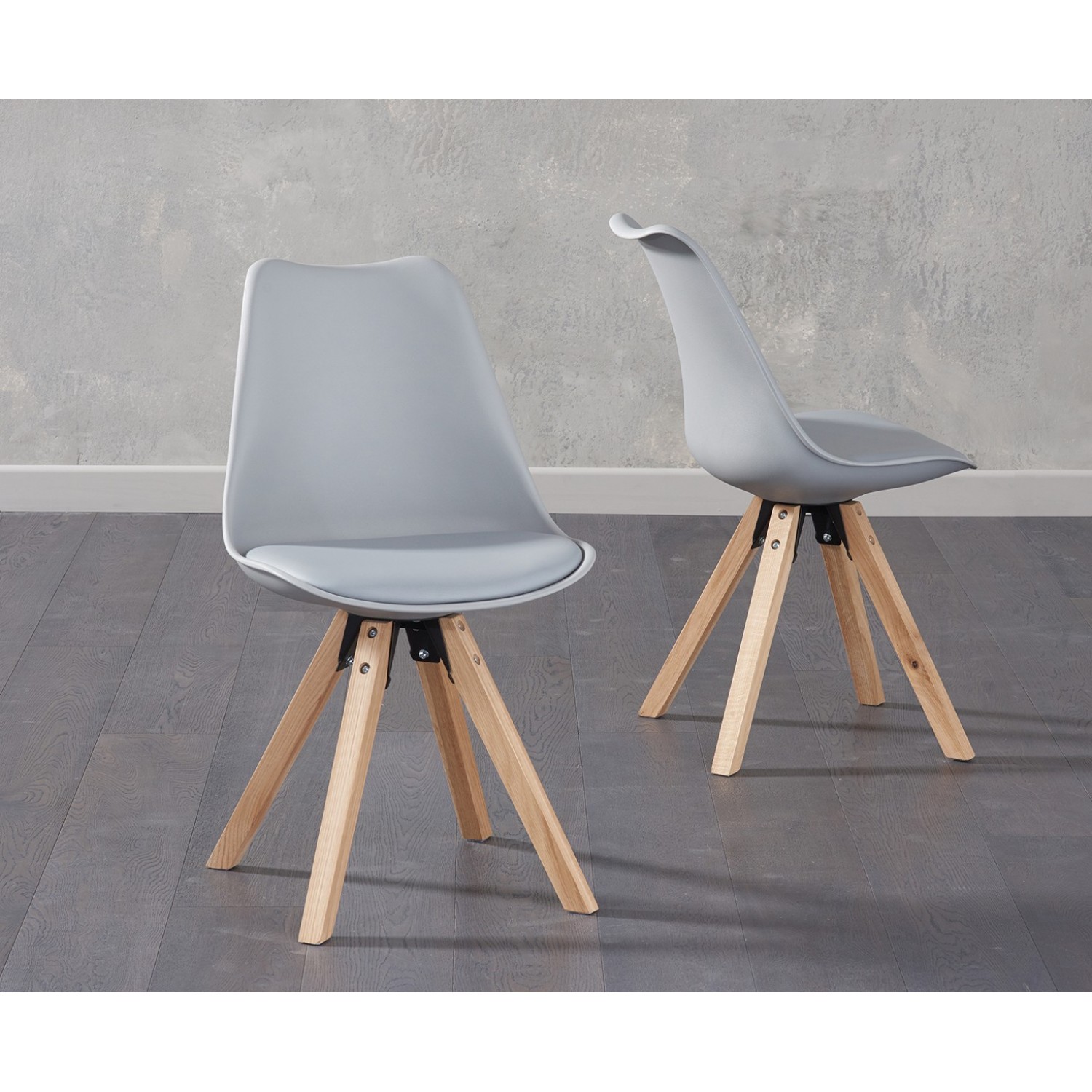 Olivier Square Wooden Leg Light Grey, Grey Leather Dining Chairs Wooden Legs