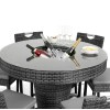 Maze Rattan Garden Grey 6 Seat Round Bar Set with Ice Bucket