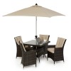 Maze Rattan Garden Furniture LA Brown 4 Seater Square Dining Table Set