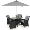 Maze Rattan Garden Furniture LA 4 Seat Square Dining Table Set Grey