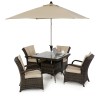 Maze Rattan Garden Furniture Texas Brown 4 Seater Square Table Set