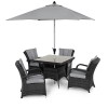 Maze Rattan Garden Furniture Texas Grey 4 Seater Square Table Set