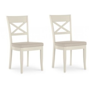 Montreux Oak & Antique White Furniture X Back Chair Pair Montreux Oak & Antique White Furniture X Back Chair Pair