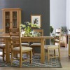 Colchester Rustic Oak Furniture Cross Back Chair With Wooden Seat Pair