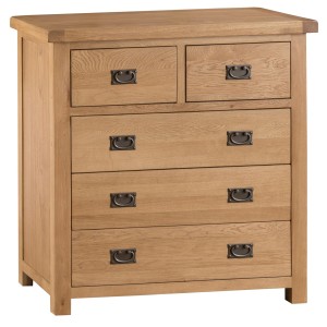 Colchester Rustic Oak Furniture 2 Over 3 Drawer Chest