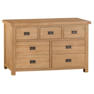 Colchester Rustic Oak Furniture 3 Over 4 Drawer Chest