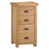 Colchester Rustic Oak Furniture 4 Drawer Narrow Chest