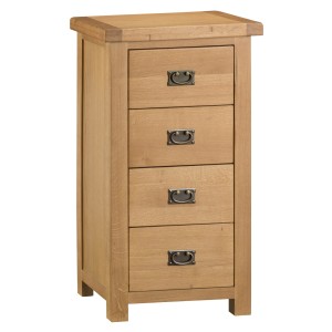 Colchester Rustic Oak Furniture 4 Drawer Narrow Chest Colchester Rustic Oak Furniture 4 Drawer Narrow Chest