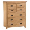 Colchester Rustic Oak Furniture 4 Over 3 Drawer Chest