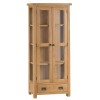 Colchester Rustic Oak Furniture Display Cabinet with Glass Doors