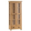 Colchester Rustic Oak Furniture Display Cabinet with Glass Doors