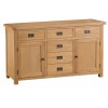 Colchester Rustic Oak Furniture 2 Door 6 Drawer Sideboard