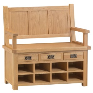 Colchester Rustic Oak Furniture Monks Bench Colchester Rustic Oak Furniture Monks Bench
